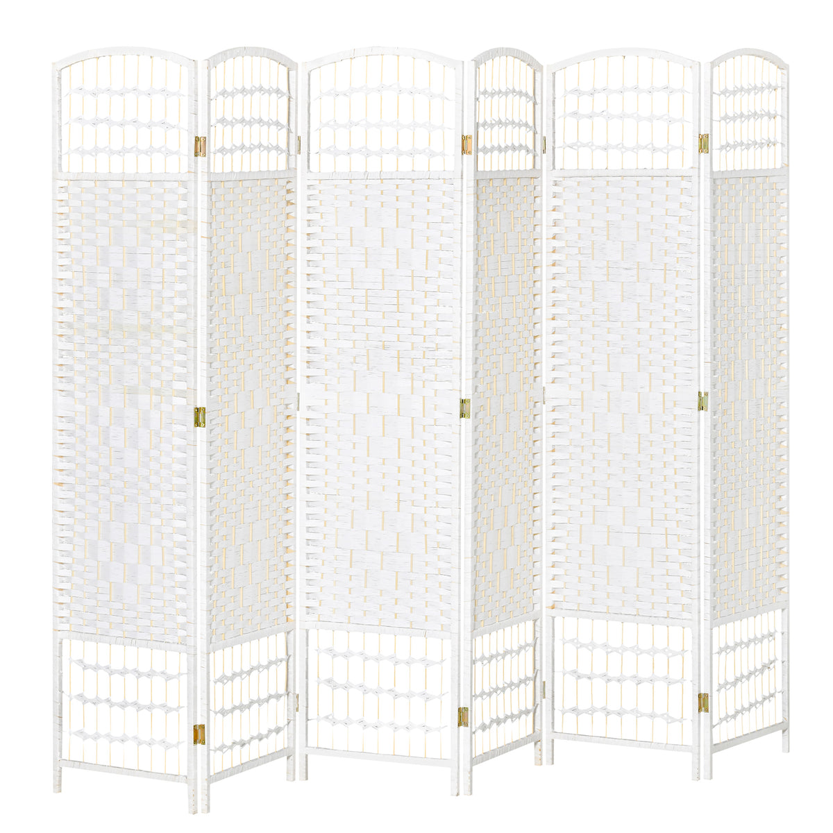 6-panel white room divider - view 3