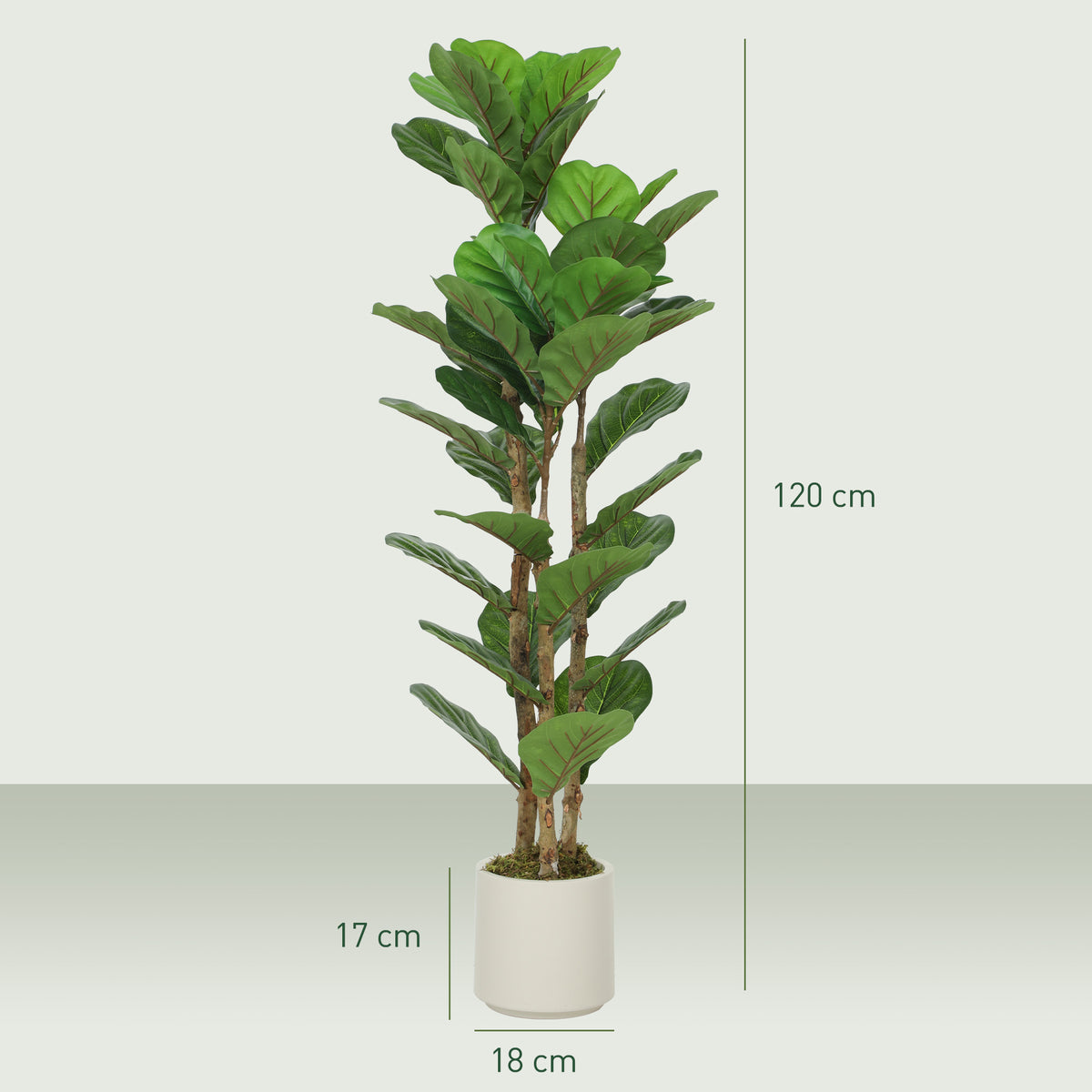 Artificial Fiddle Leaf Fig Trees 120cm, Set of 2