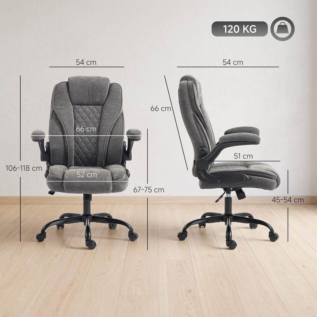 Ergonomic office chair with pocket springs and flip-up armrests