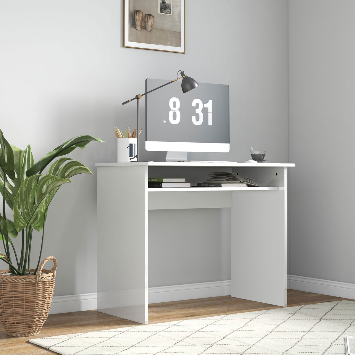 Compact desk 90cm white - view 5