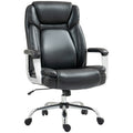 Heavy duty black faux leather office chair with headrest