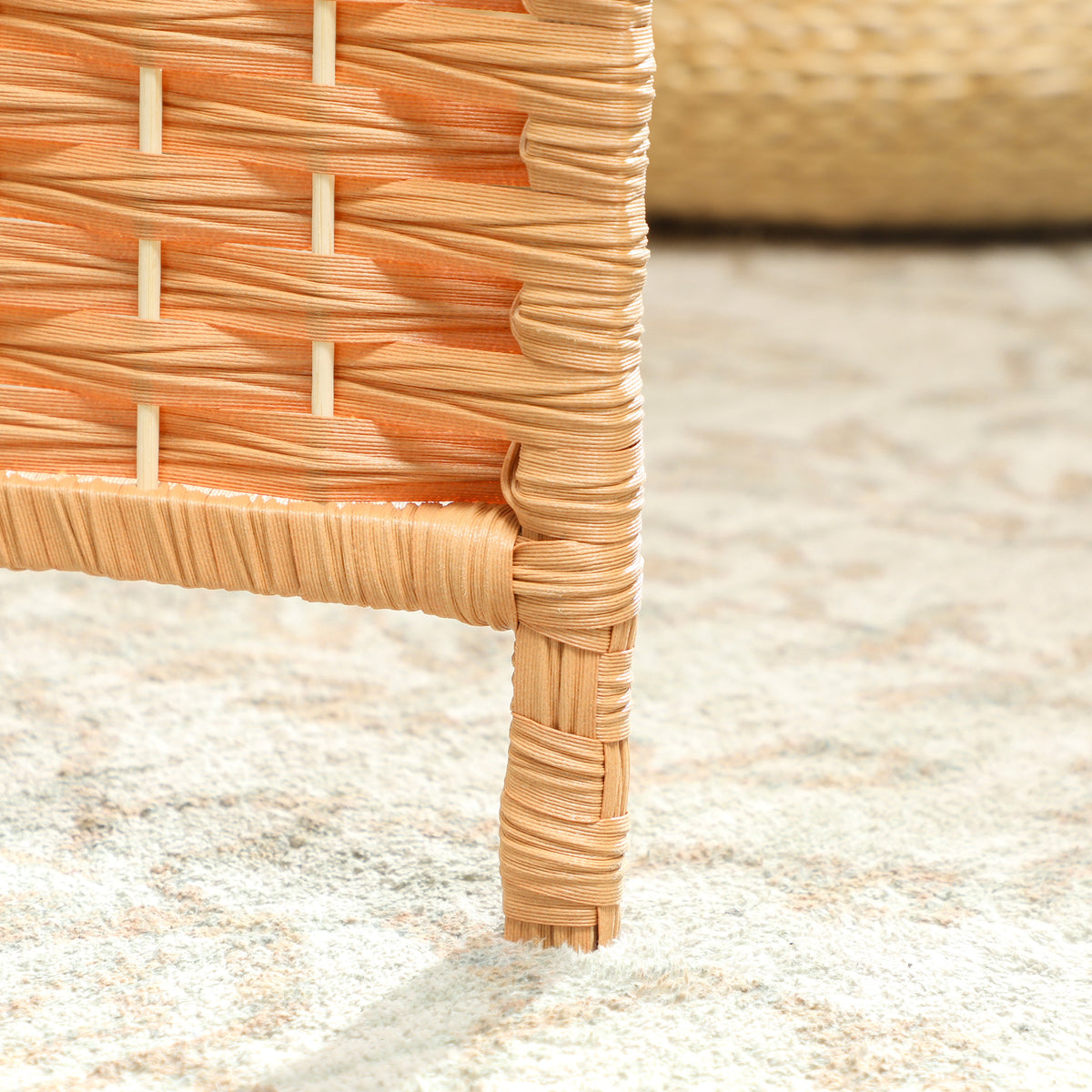3-panel woven room divider, light brown - view 4
