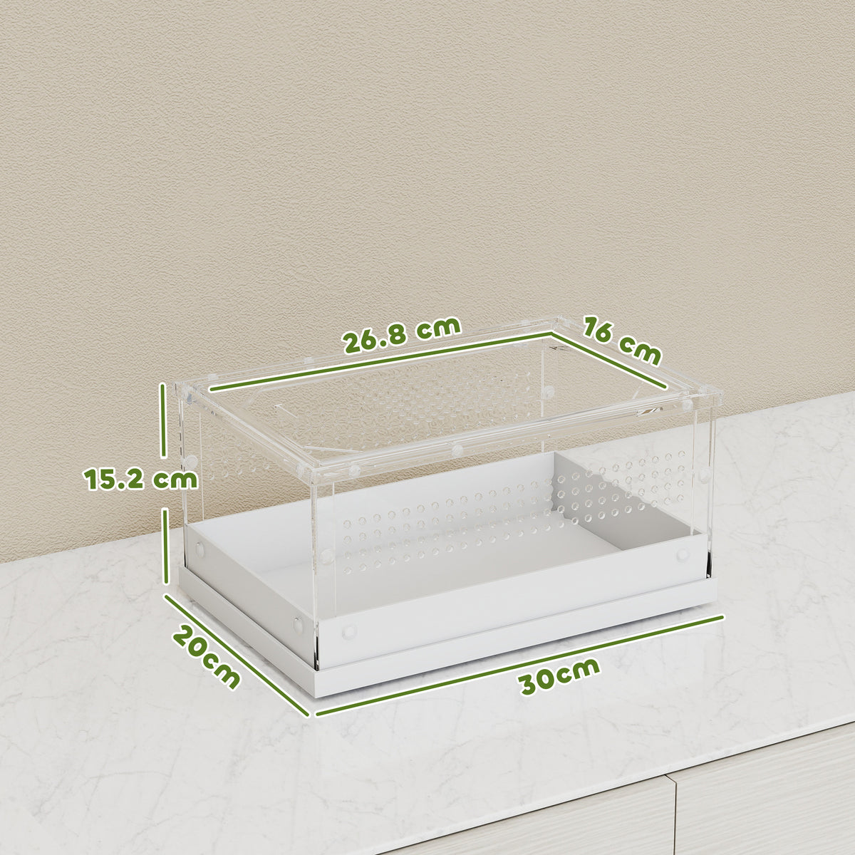 Clear acrylic terrarium with sliding lid
