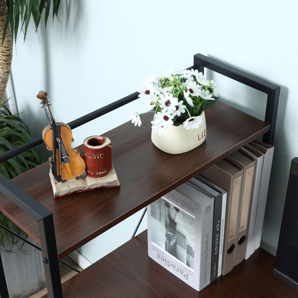 Industrial desk with 3-shelf bookcase, 120cm, walnut effect, photo 5