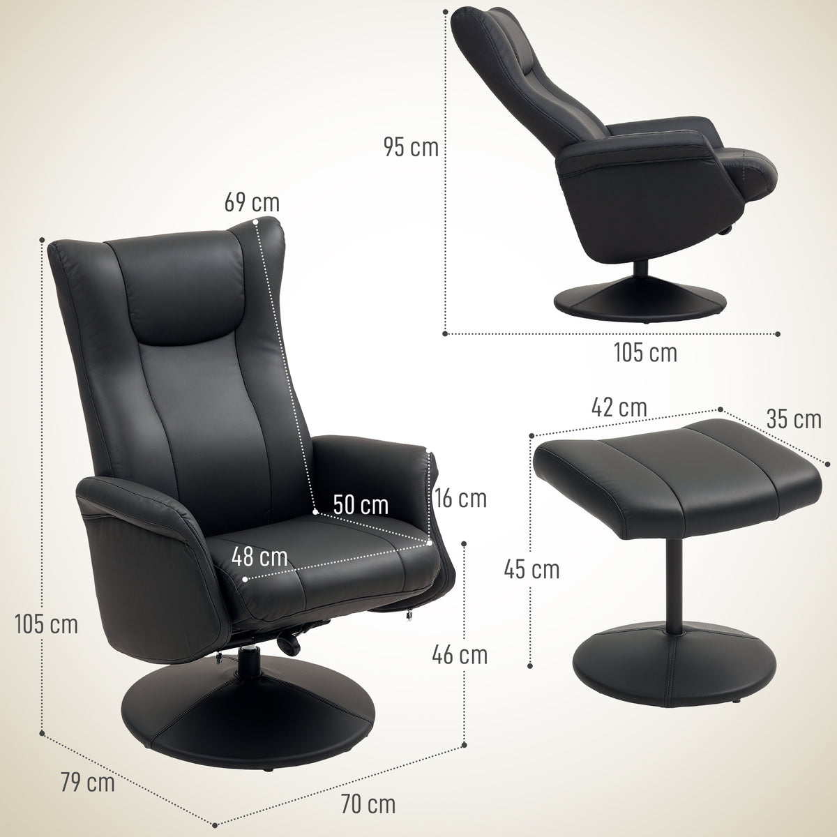Swivel Executive Recliner with Ottoman