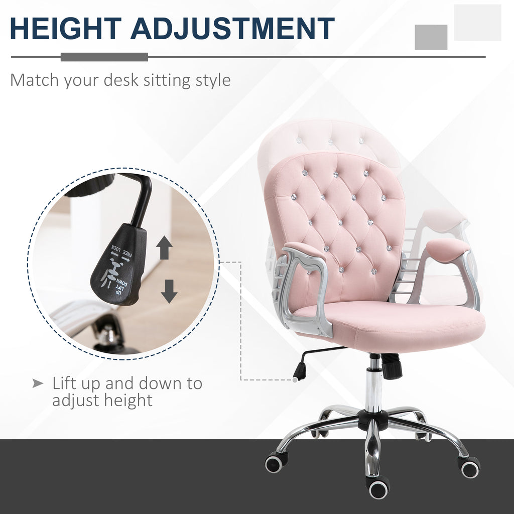 Velvet Diamante Desk Chair