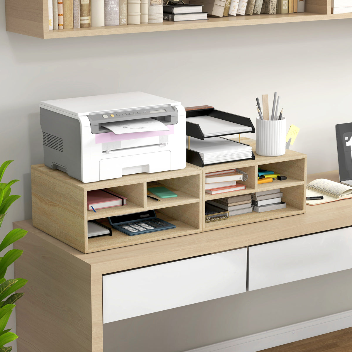 Printer and monitor stand, wood effect - view 5