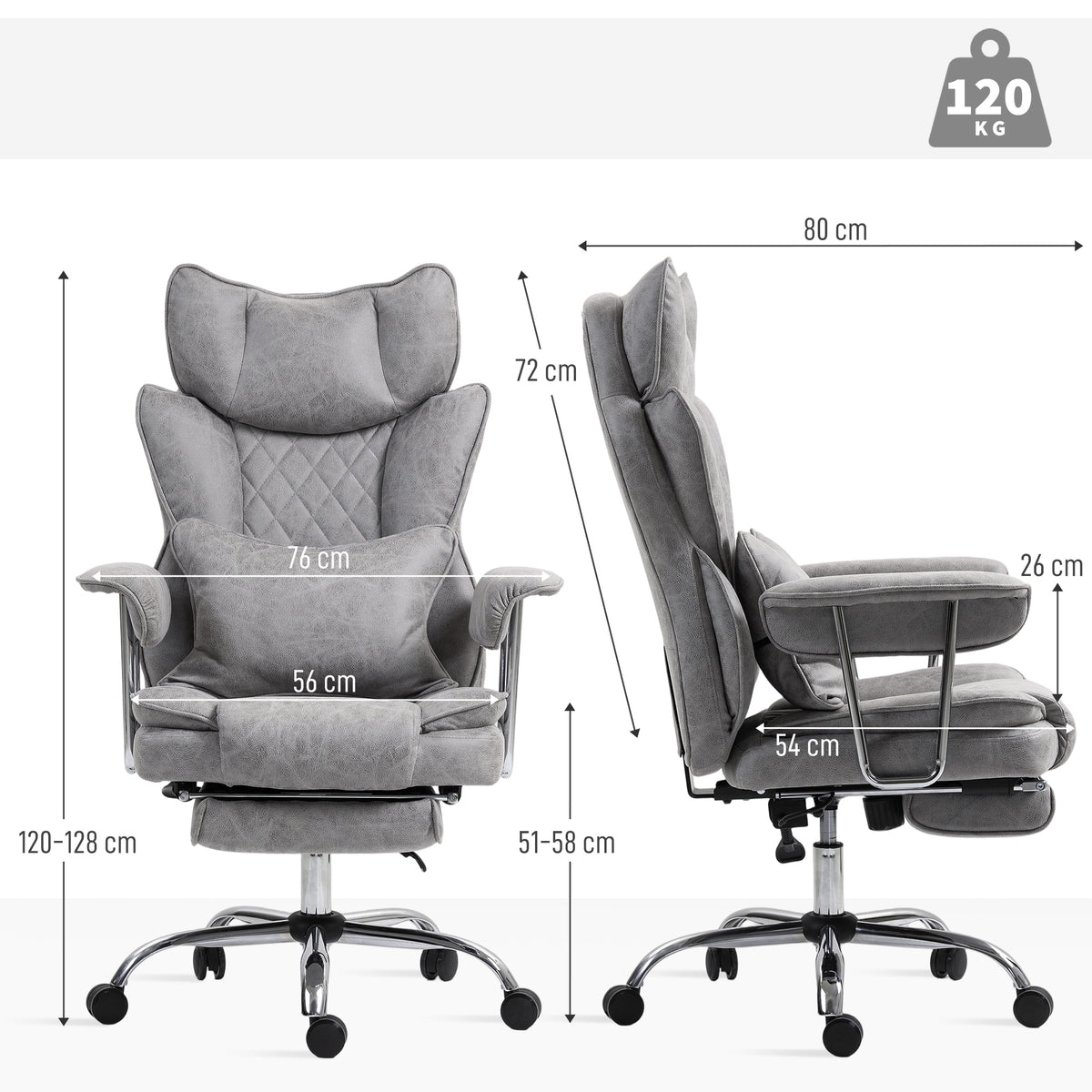 Reclining Office Chair with Footrest