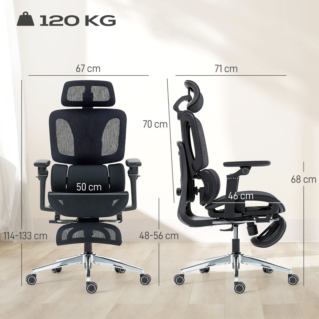 Black high-back fully adjustable ergonomic mesh office chair