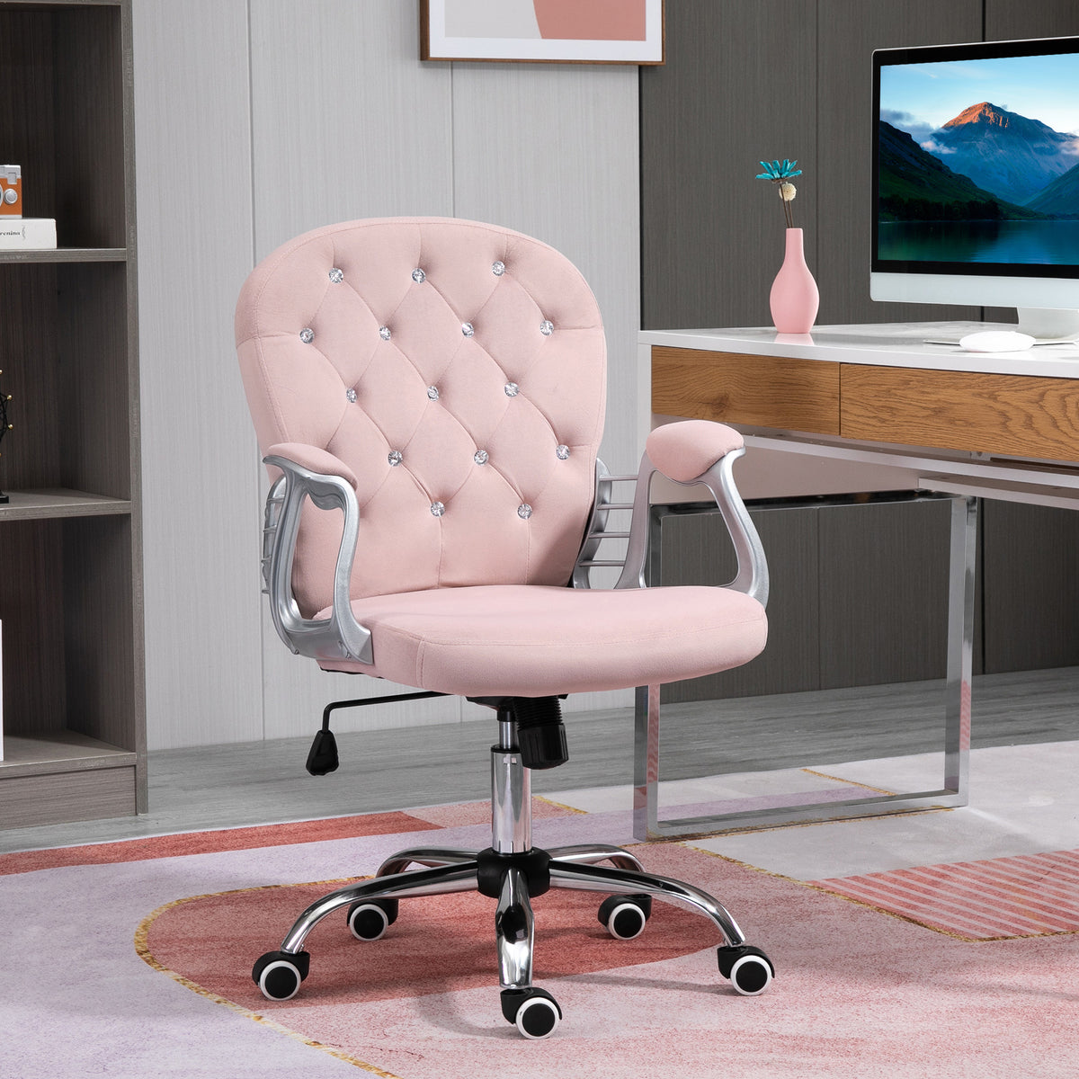 Velvet Diamante Desk Chair