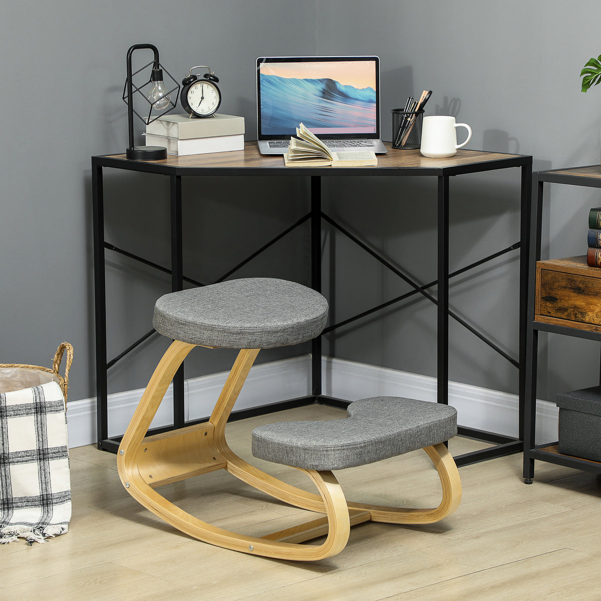 Ergonomic kneeling chair grey - view 7