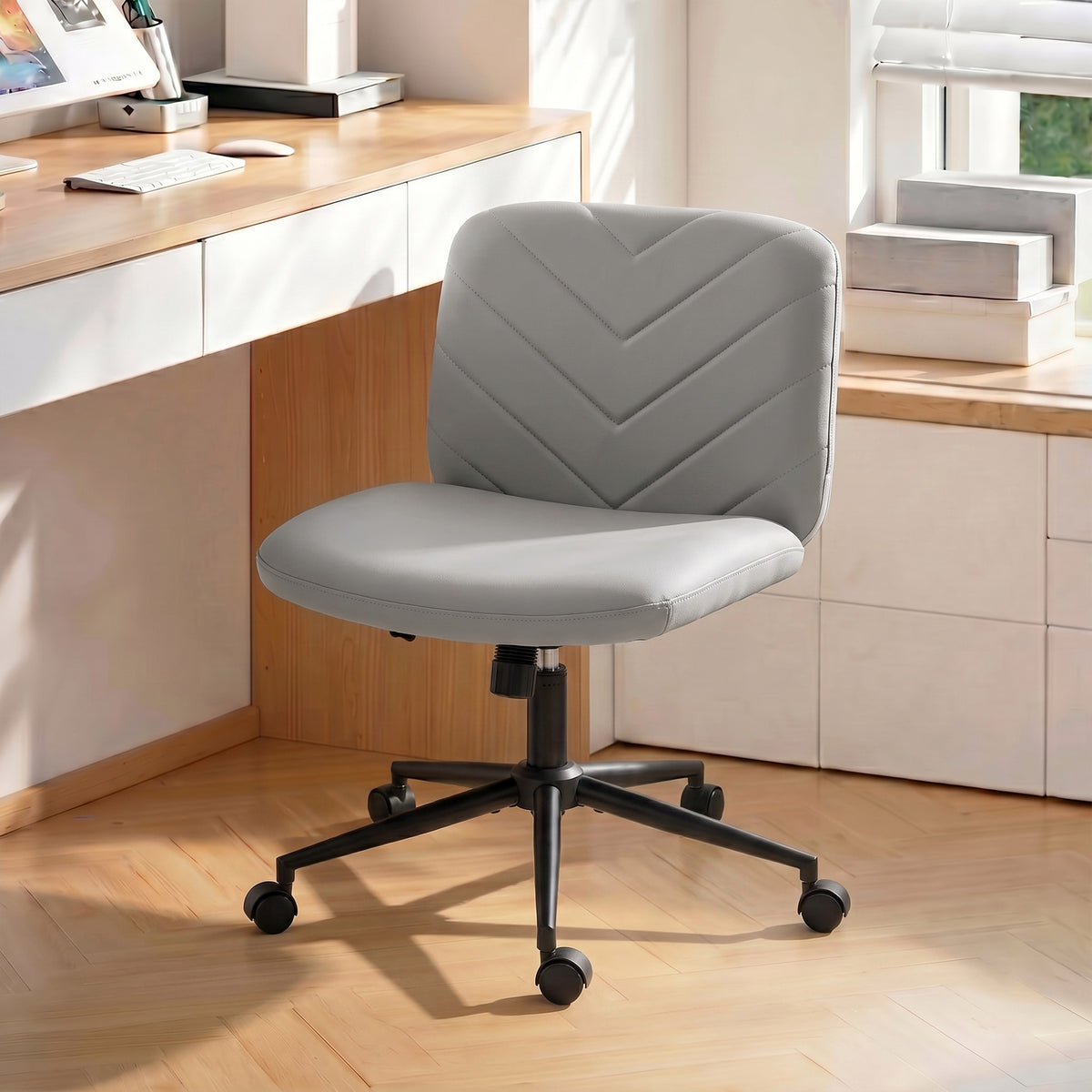 Criss-Cross Desk Chair on Wheels, Grey