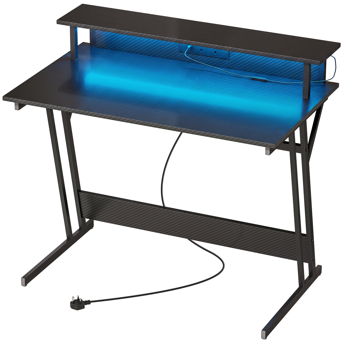 Two-Level LED Gaming Desk