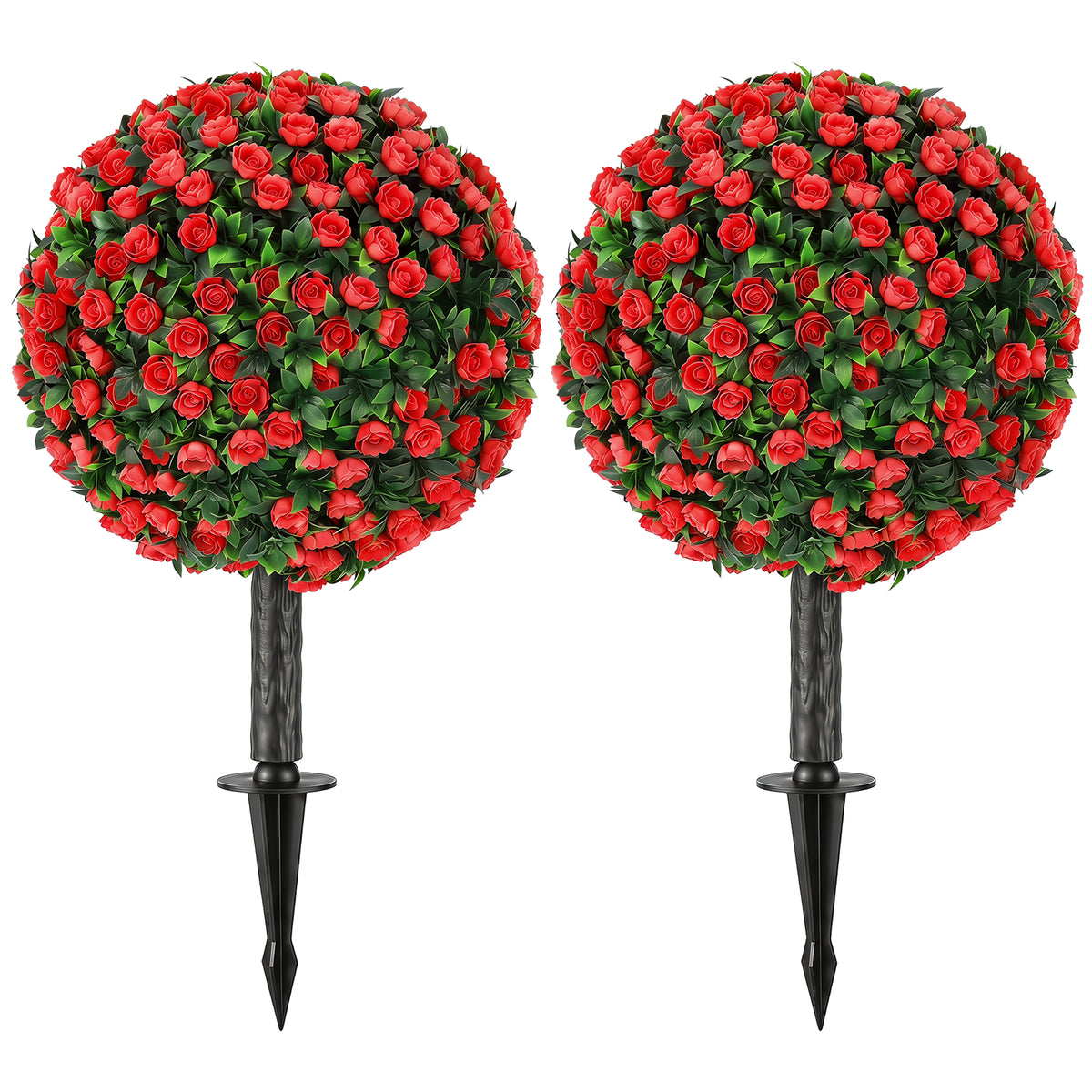 Artificial Rose Topiary 55cm, 2-Pack