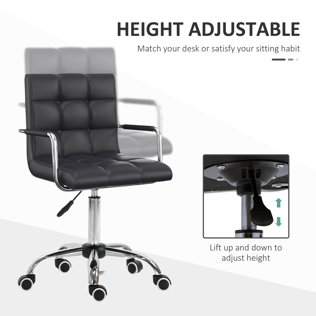Mid-Back Faux Leather Desk Chair