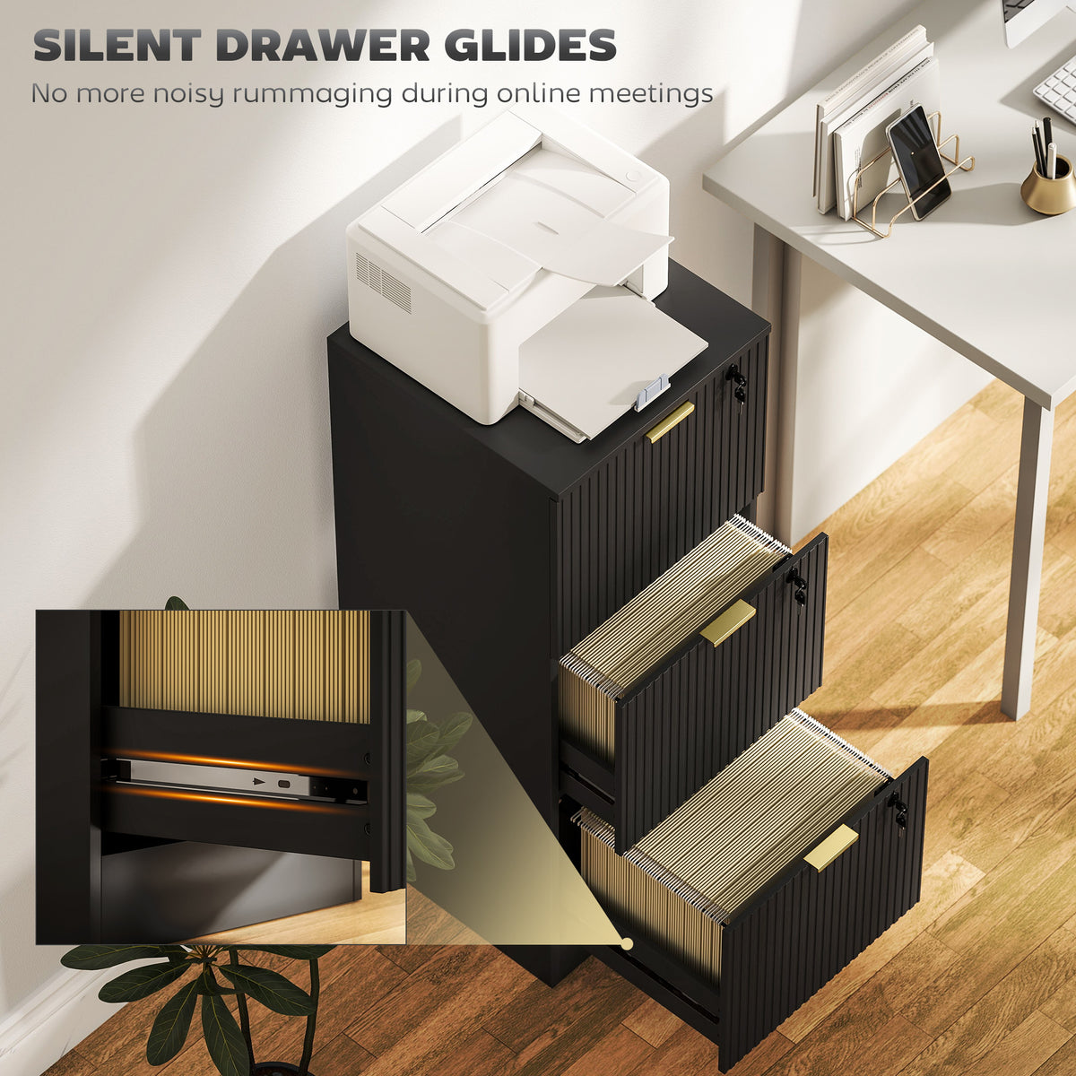 Fluted Filing Cabinet
