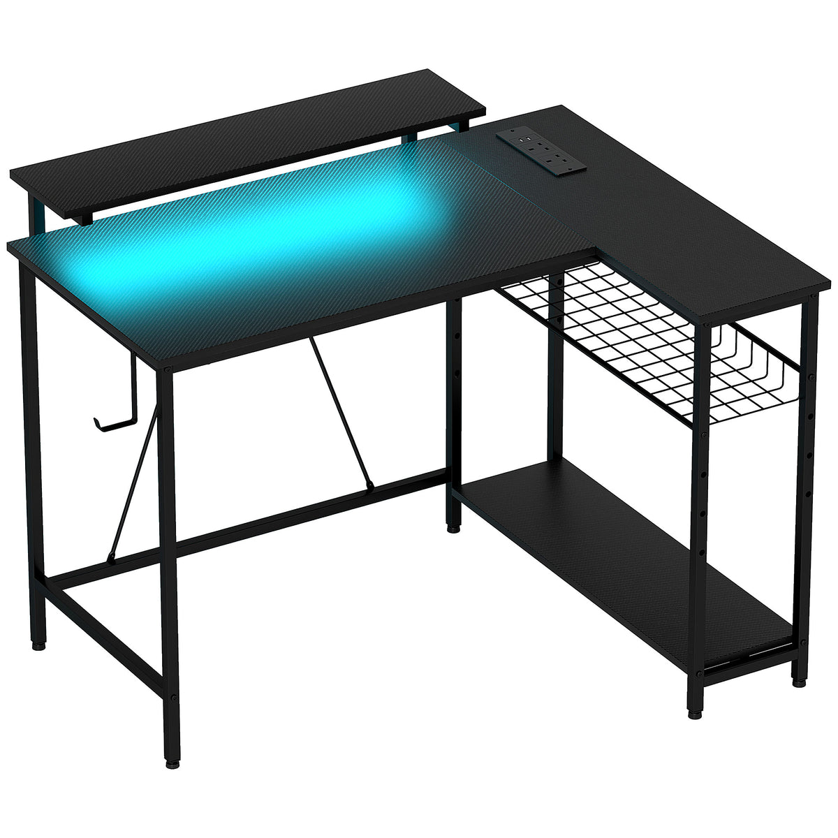 Reversible L-Shaped LED Desk