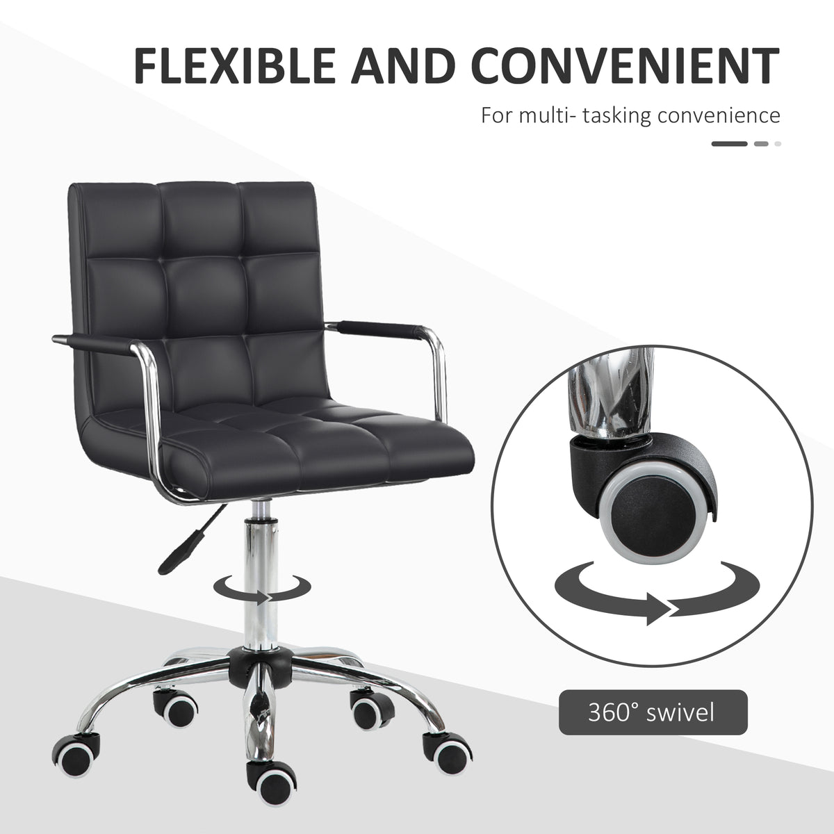 Mid-Back Faux Leather Desk Chair