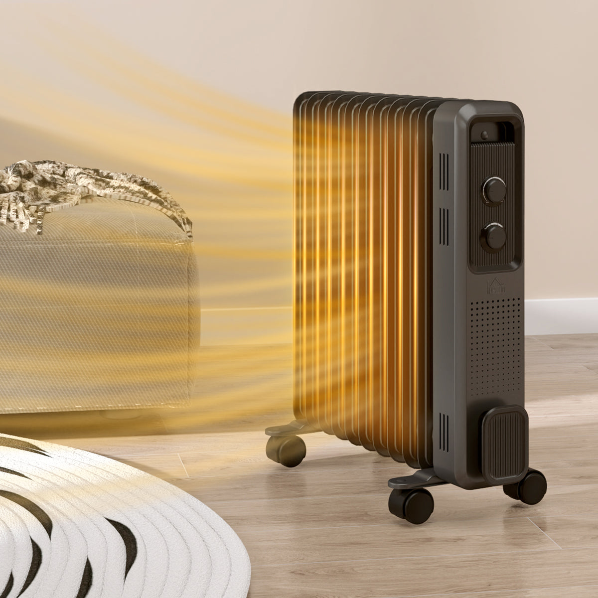 Oil Filled Radiator 2500W Grey