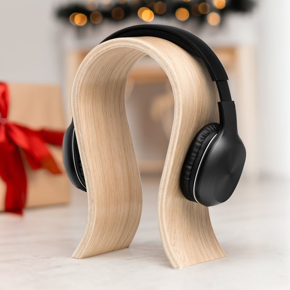 Minimalist Scandinavian Wooden Headphone Stand | Natural Ash