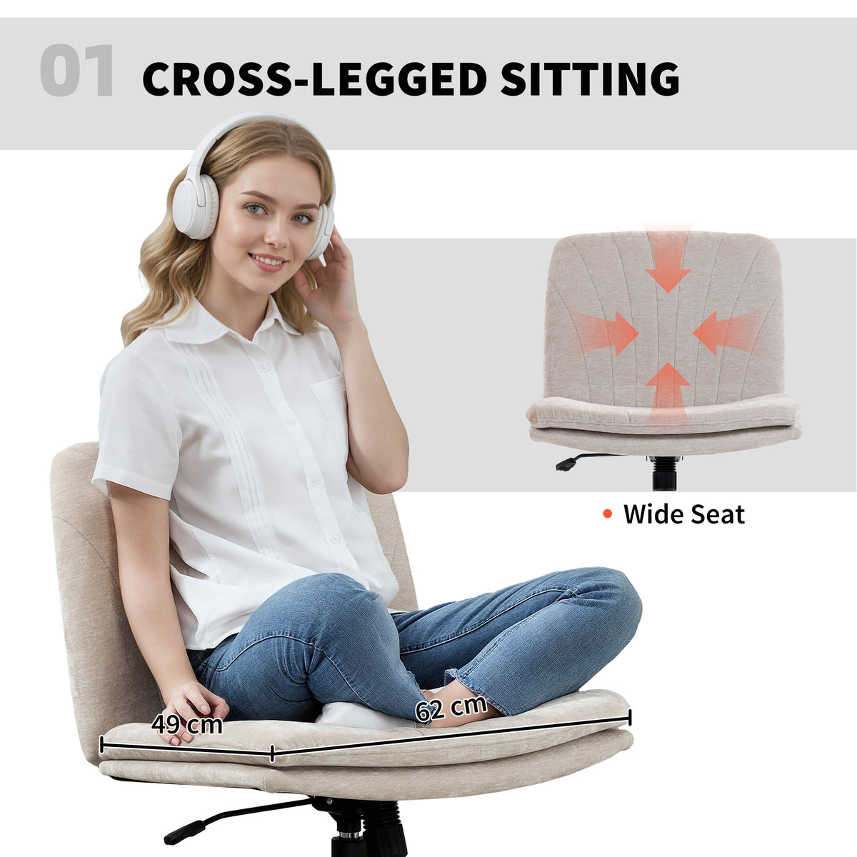 Criss-Cross Desk Chair on Wheels
