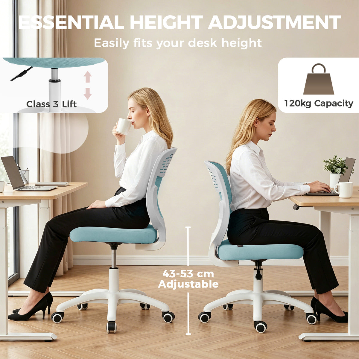 Armless Mesh Desk Chair