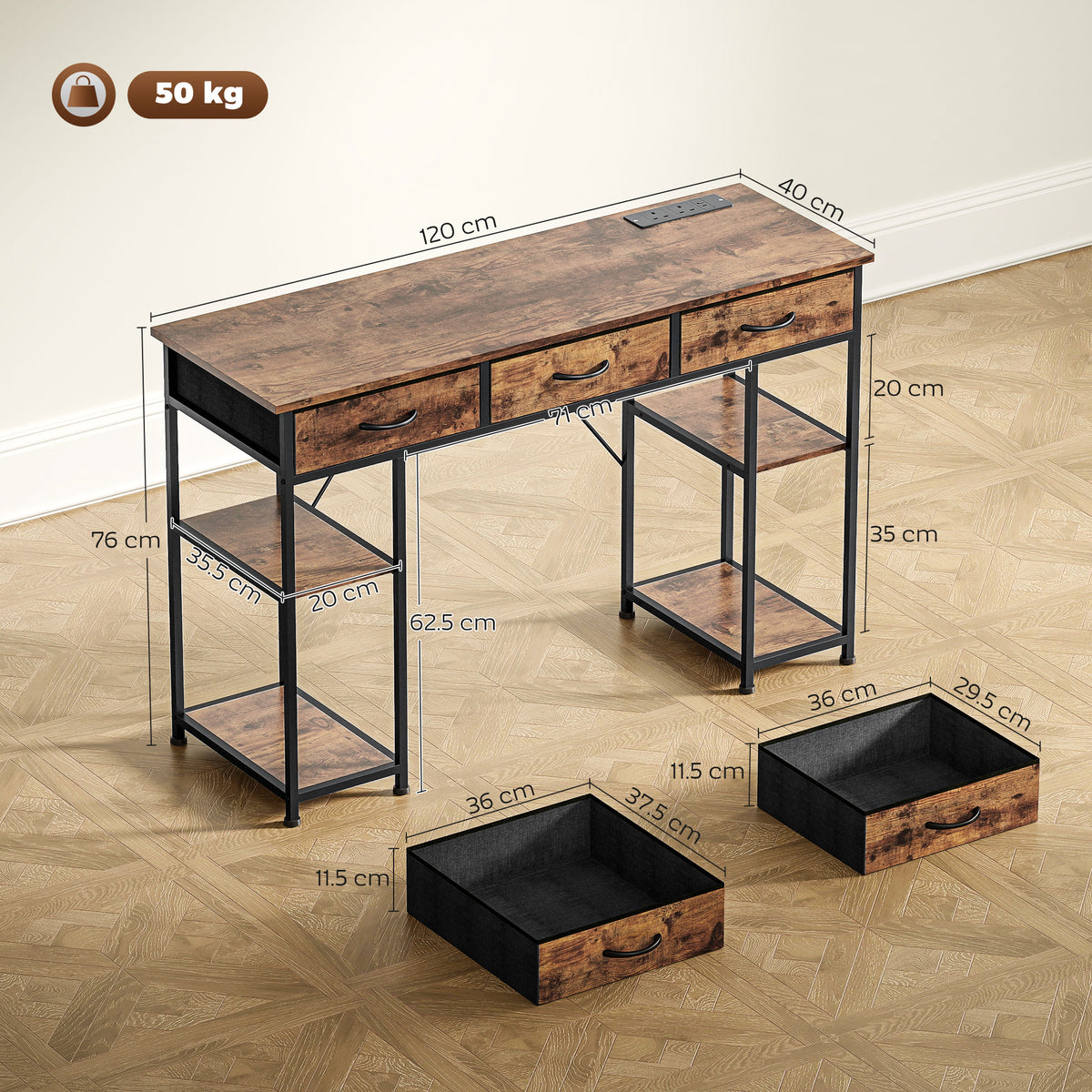 Computer Desk with Charging Station