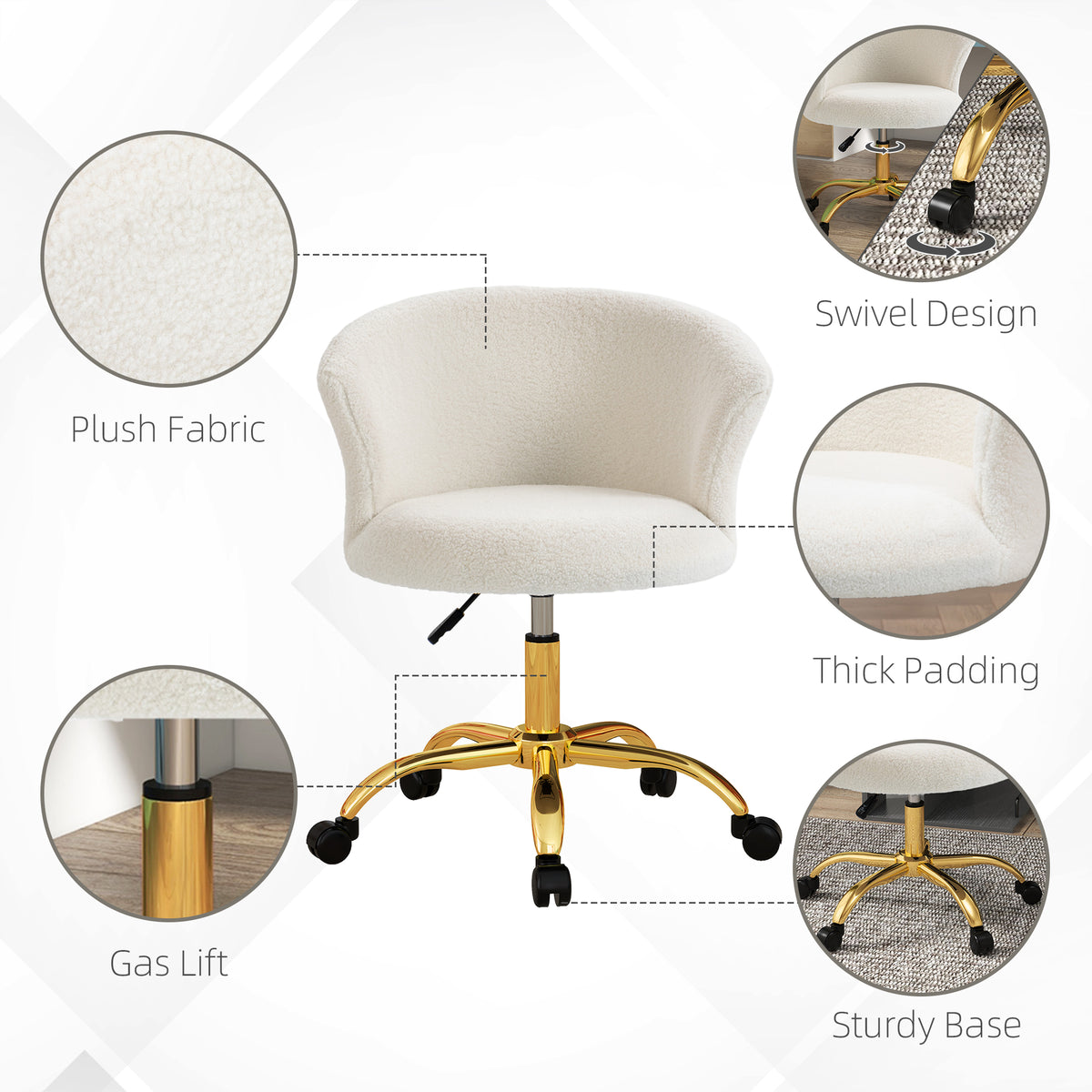 Teddy Fleece Desk Chair