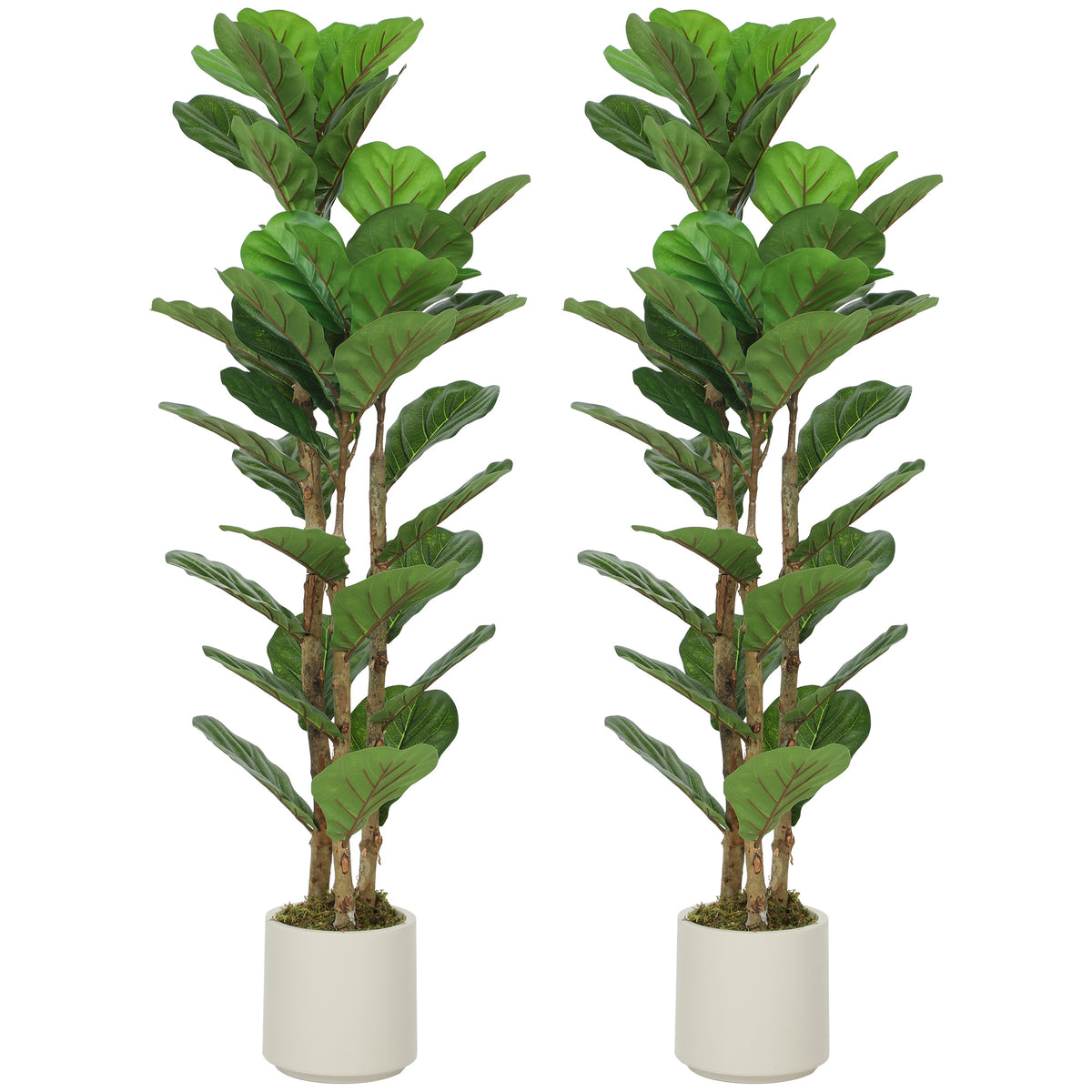 Artificial Fiddle Leaf Fig Trees 120cm, Set of 2