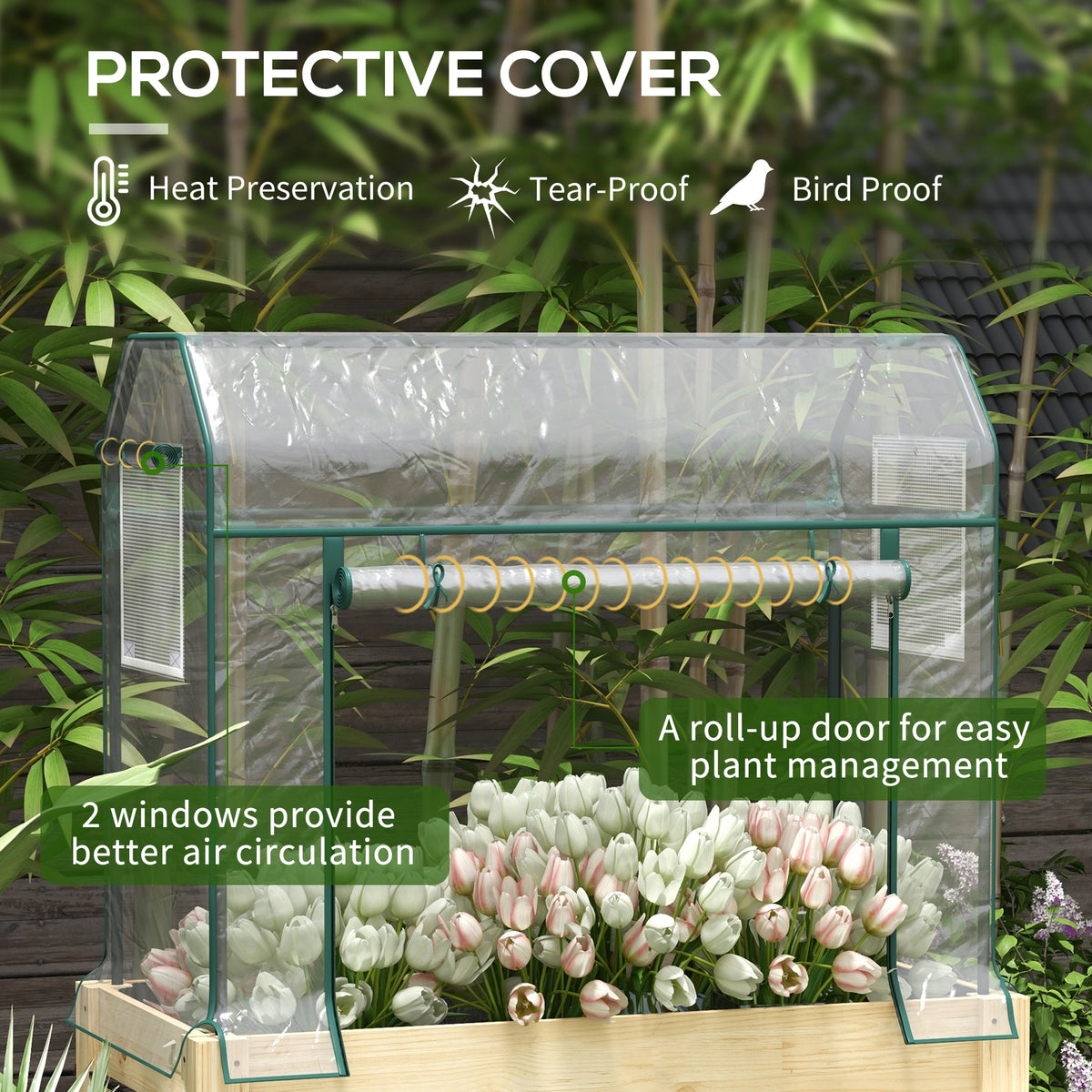 Raised Planter with Greenhouse Cover
