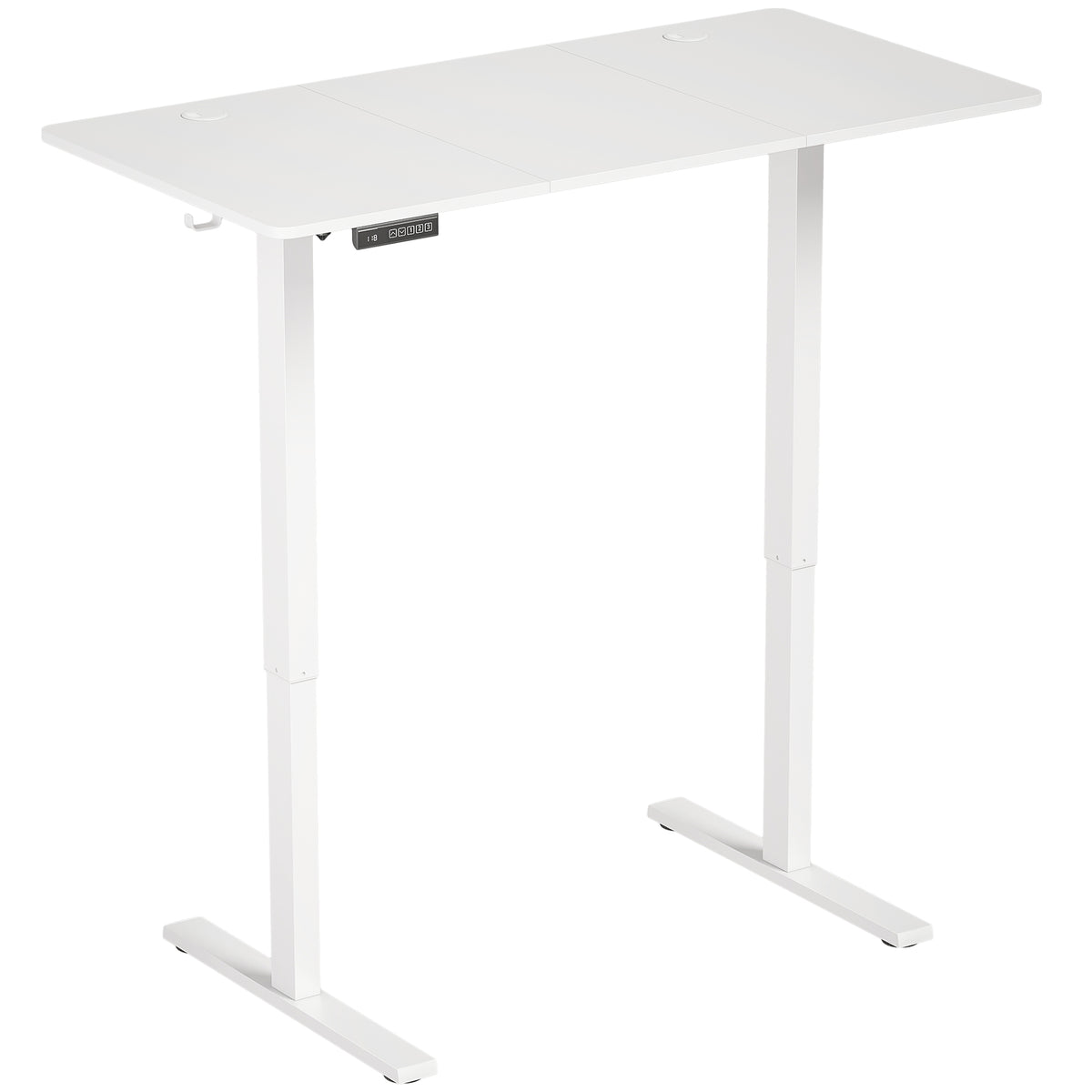 White electric standing desk with memory control