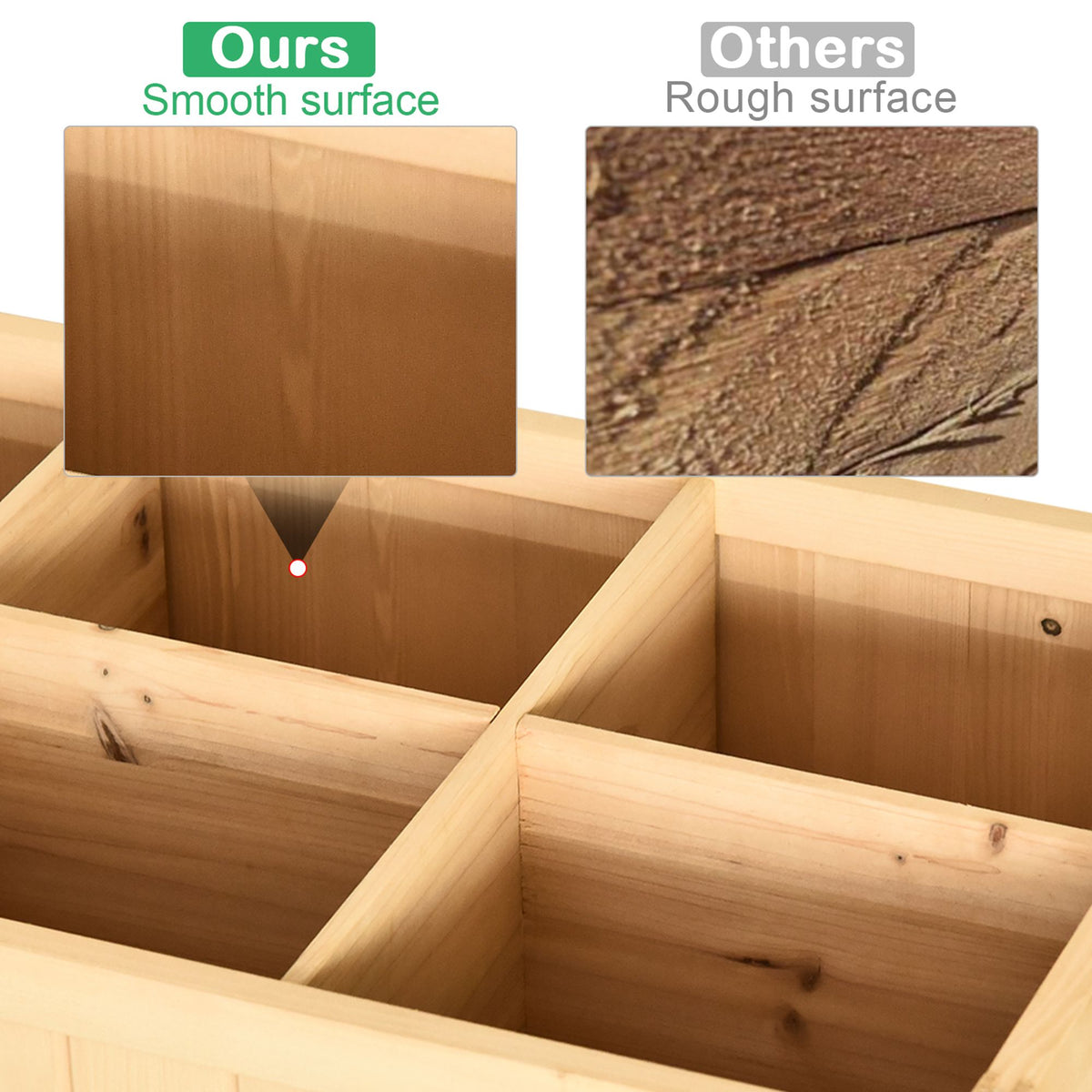 Raised Plant Stand with 8 Compartments
