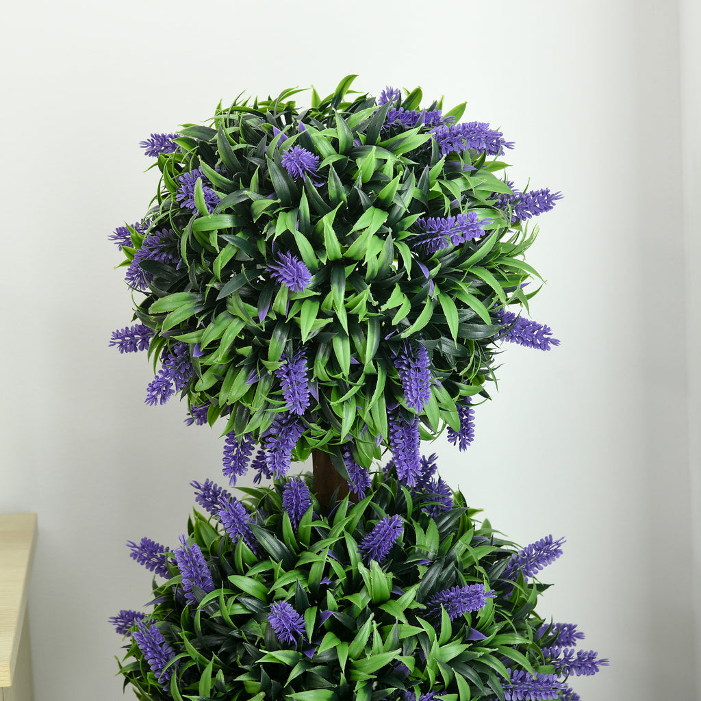 Artificial Lavender Ball Trees 110cm, Set of 2