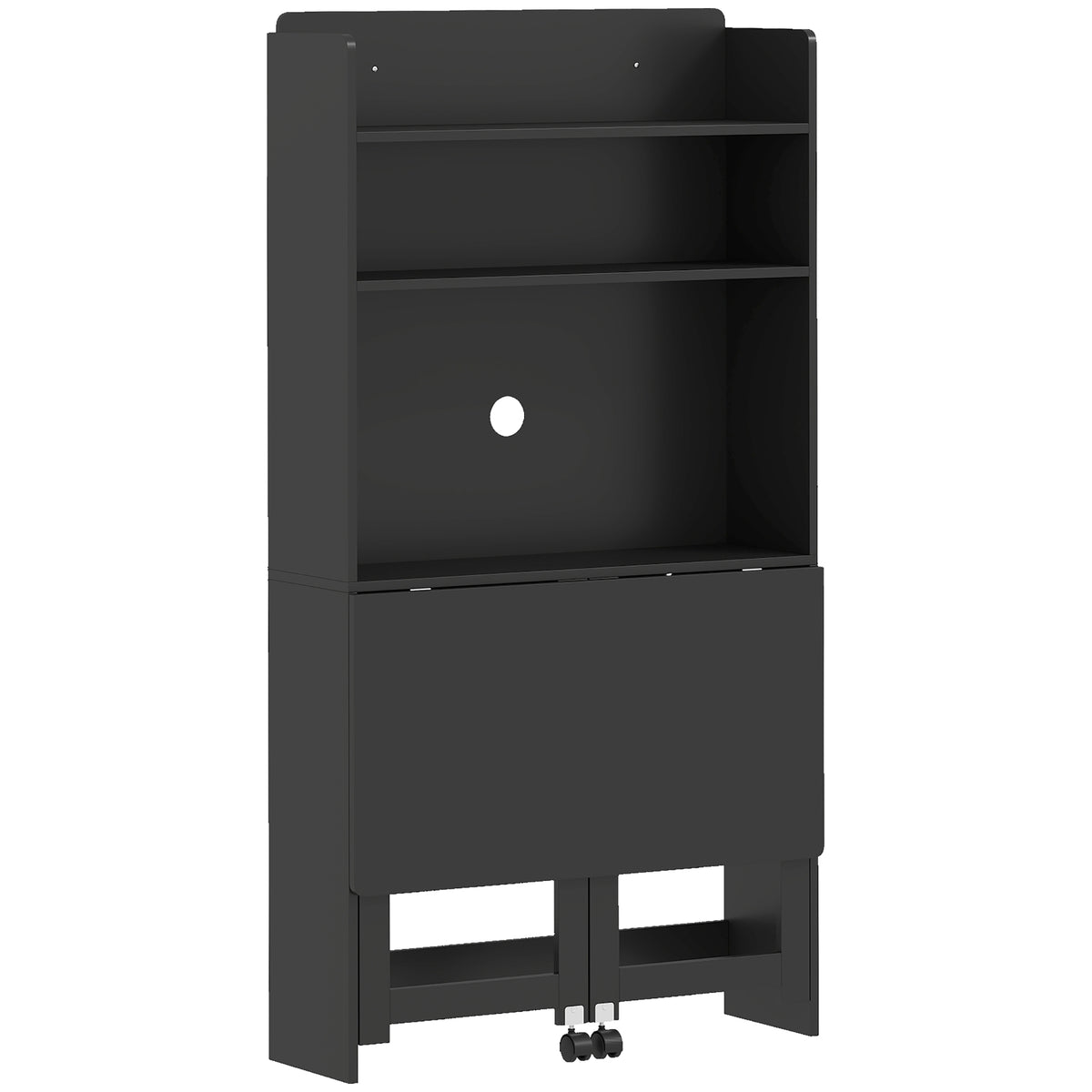 Fold-Down Desk with Storage Shelves