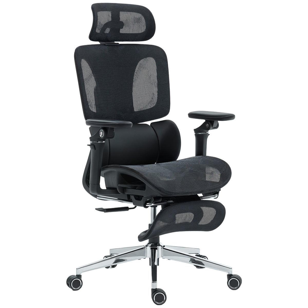 Black high-back fully adjustable ergonomic mesh office chair