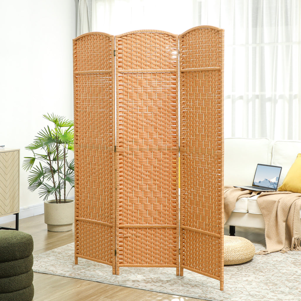 3-panel woven room divider, light brown - view 5