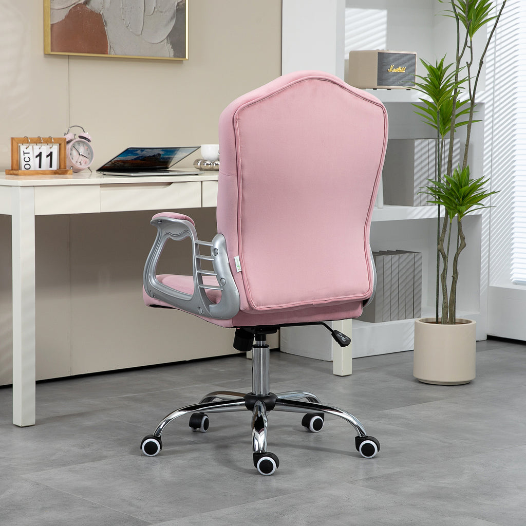 Velvet Desk Chair with Diamante Back