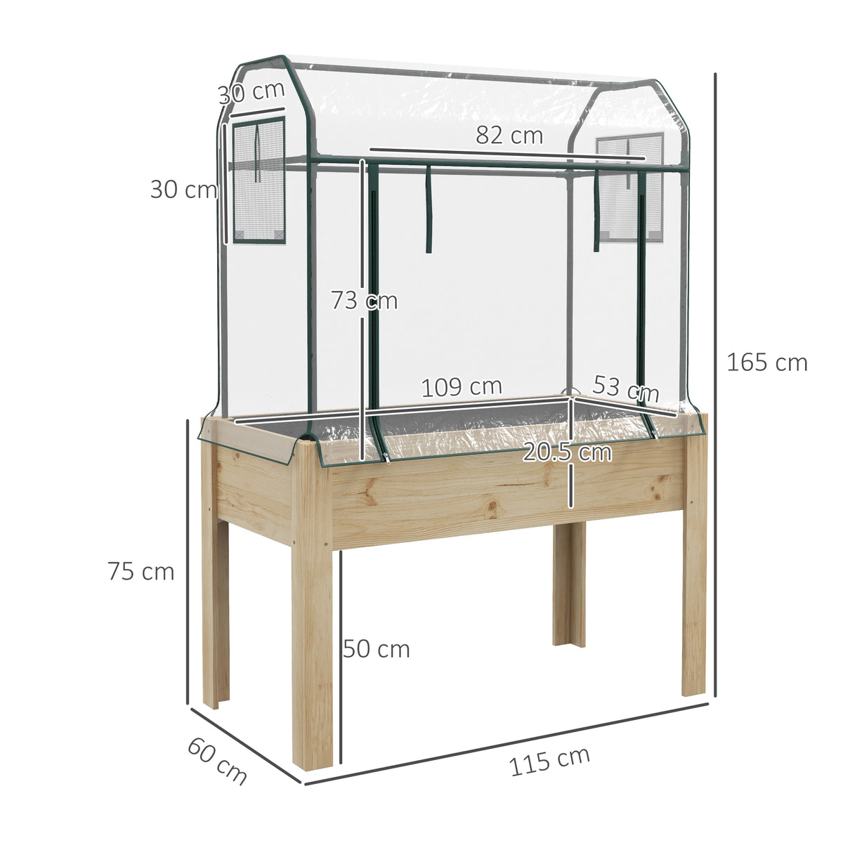 Raised Planter with Greenhouse Cover