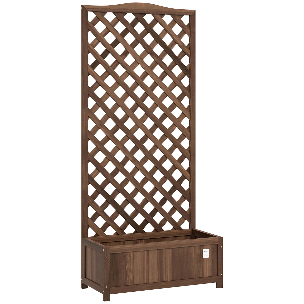 Wooden Planter with Lattice Trellis 170cm