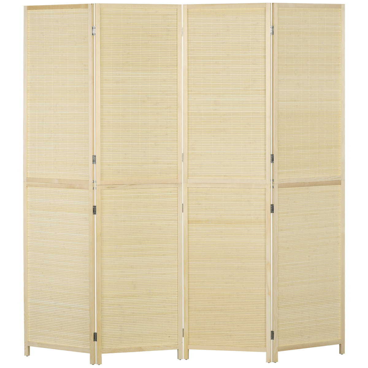 Natural bamboo 4-panel room divider, 180 x 180cm