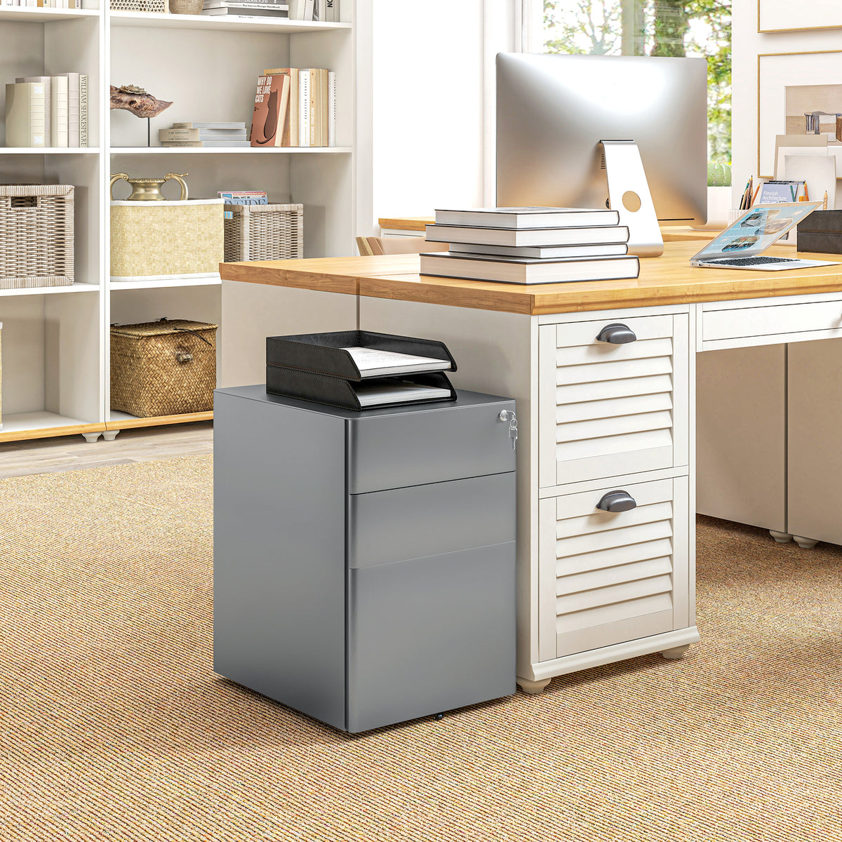 Rolling Steel Filing Cabinet