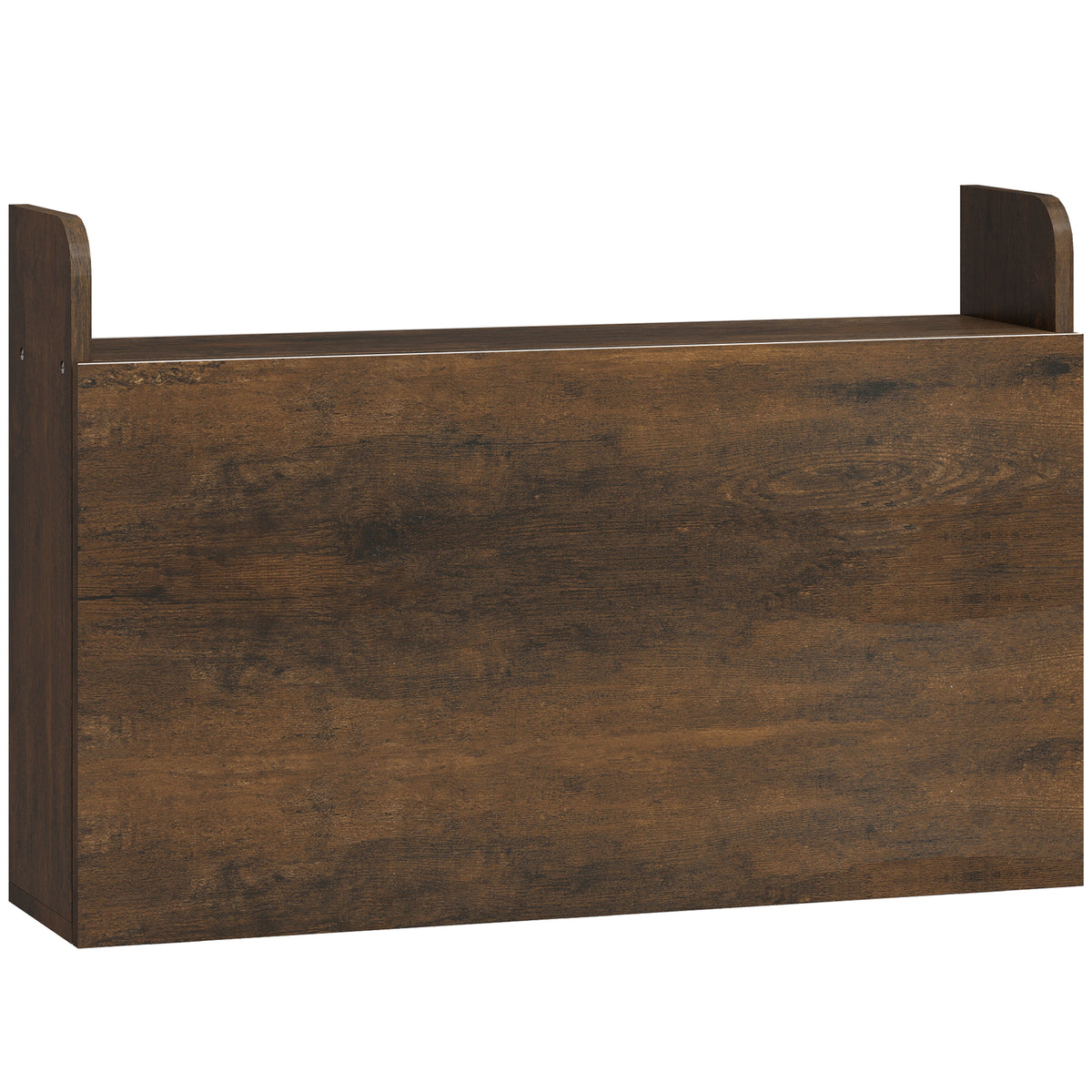 Fold-down wall desk with storage, 77cm, brown