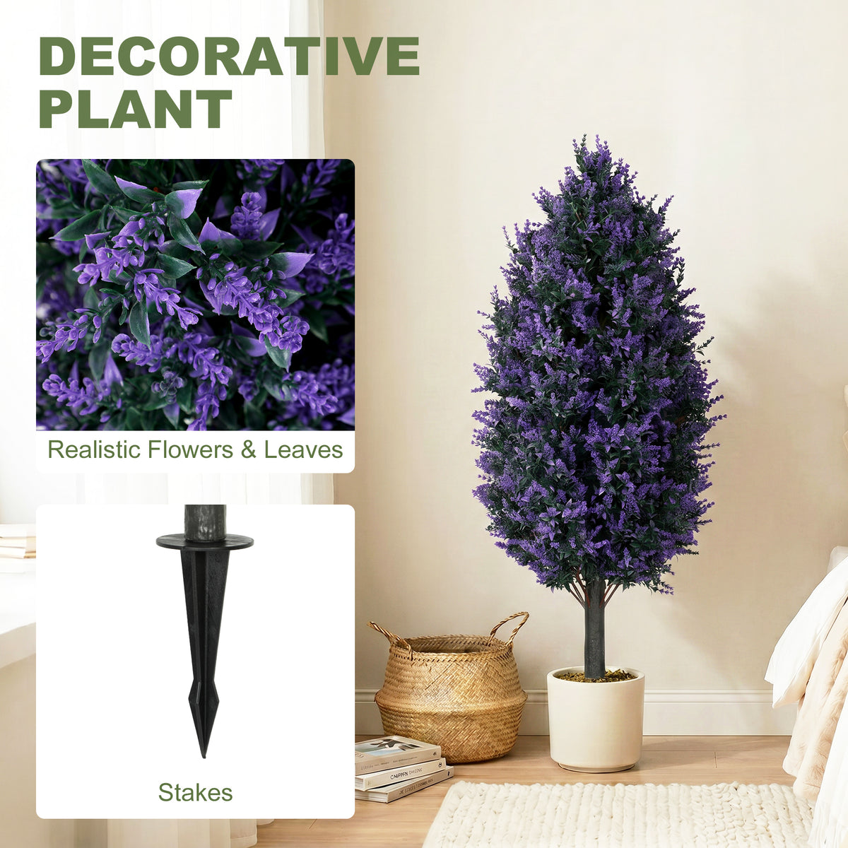 Artificial Lavender Plants 90cm, Set of 2