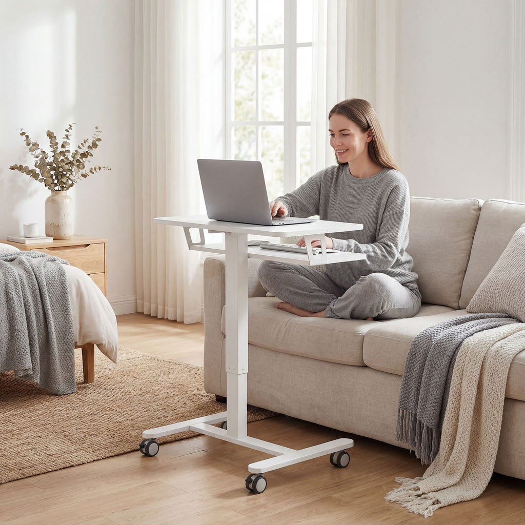 Mobile sit-stand desk white - view 5