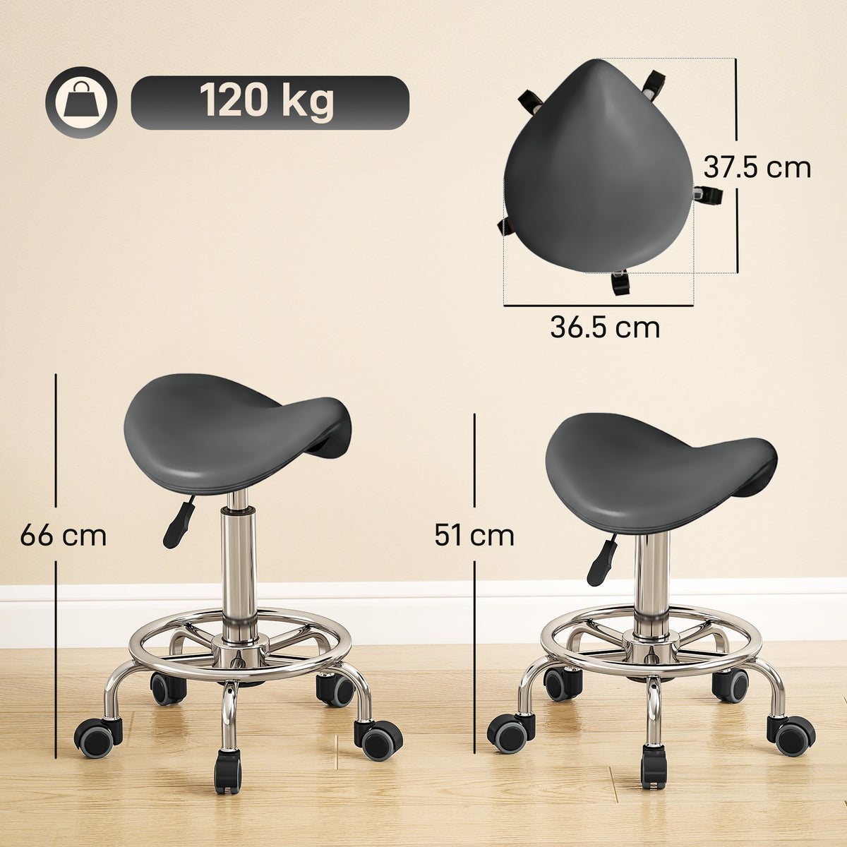 Ergonomic saddle stool for a home office desk