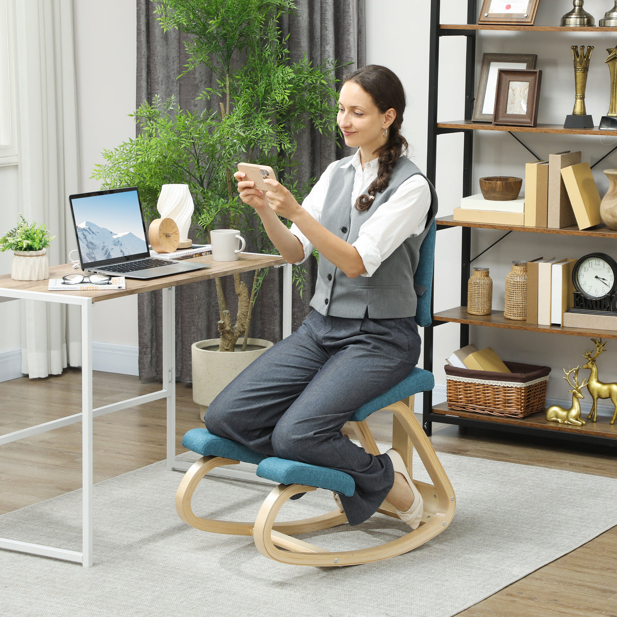 Ergonomic Kneeling Chair with Backrest