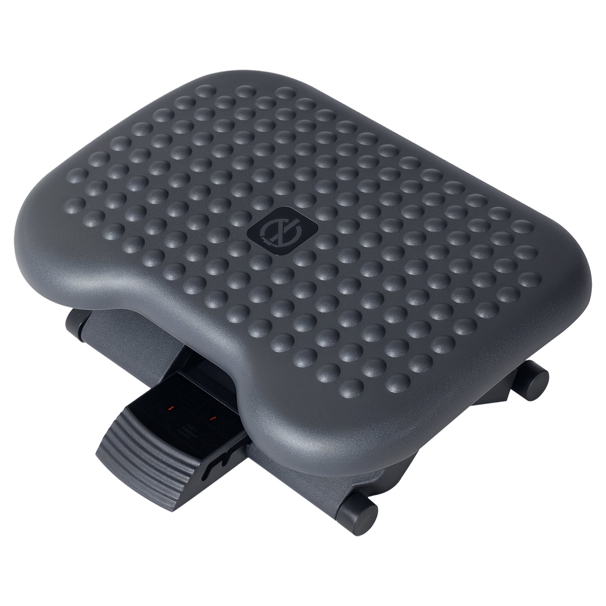 Adjustable under-desk footrest in dark grey