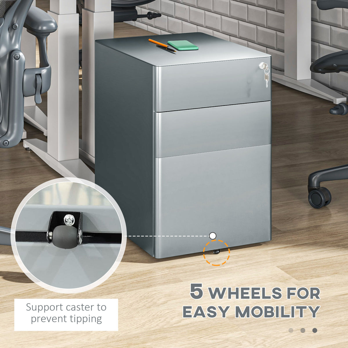 Rolling Steel Filing Cabinet