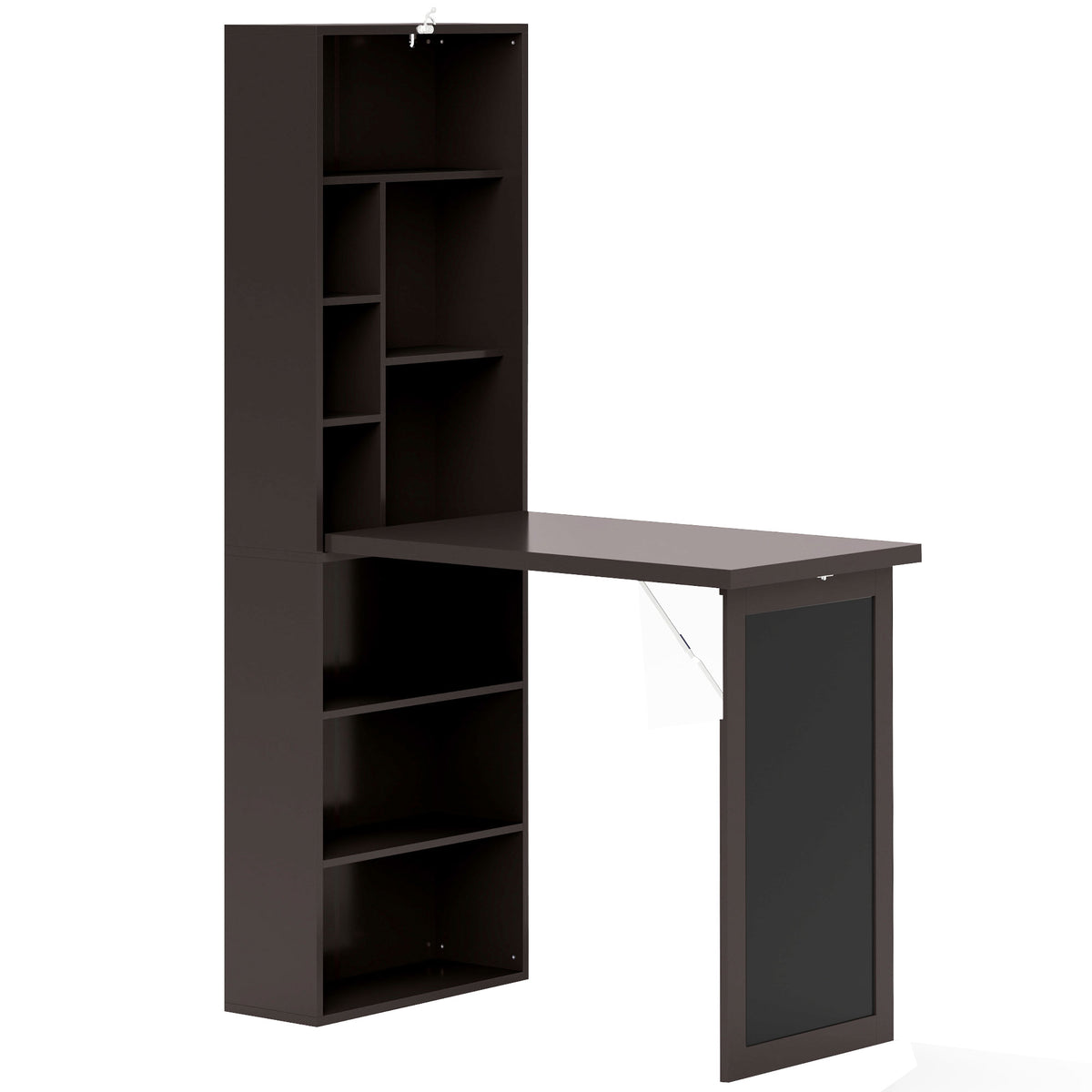 Fold-away bookcase desk, brown - view 5
