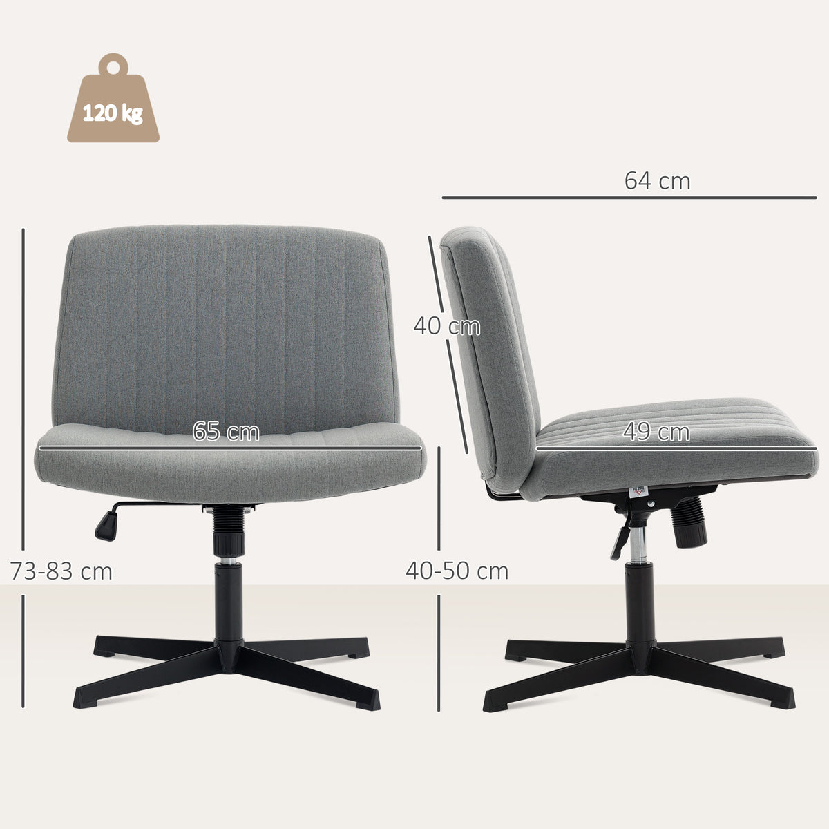 Criss-Cross Desk Chair, No Wheels